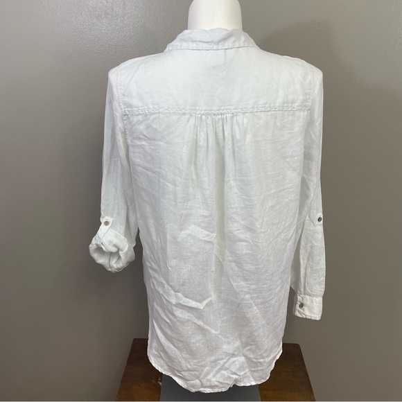Sigred Olsen women’s Large white Linen tunic summer beach Resortwear - Picture 5 of 12